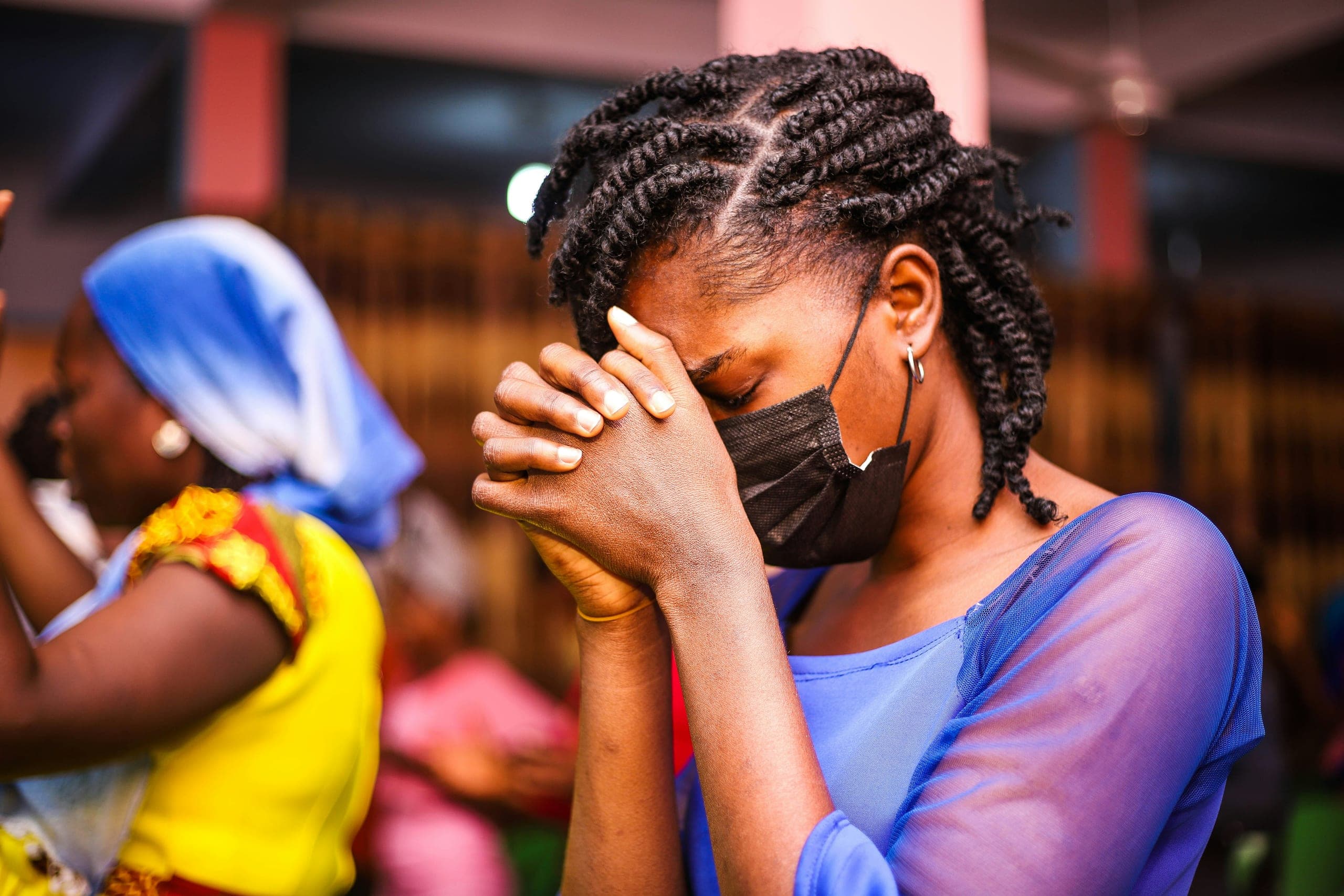 A moment of prayer at Abundant Life Family Chapel